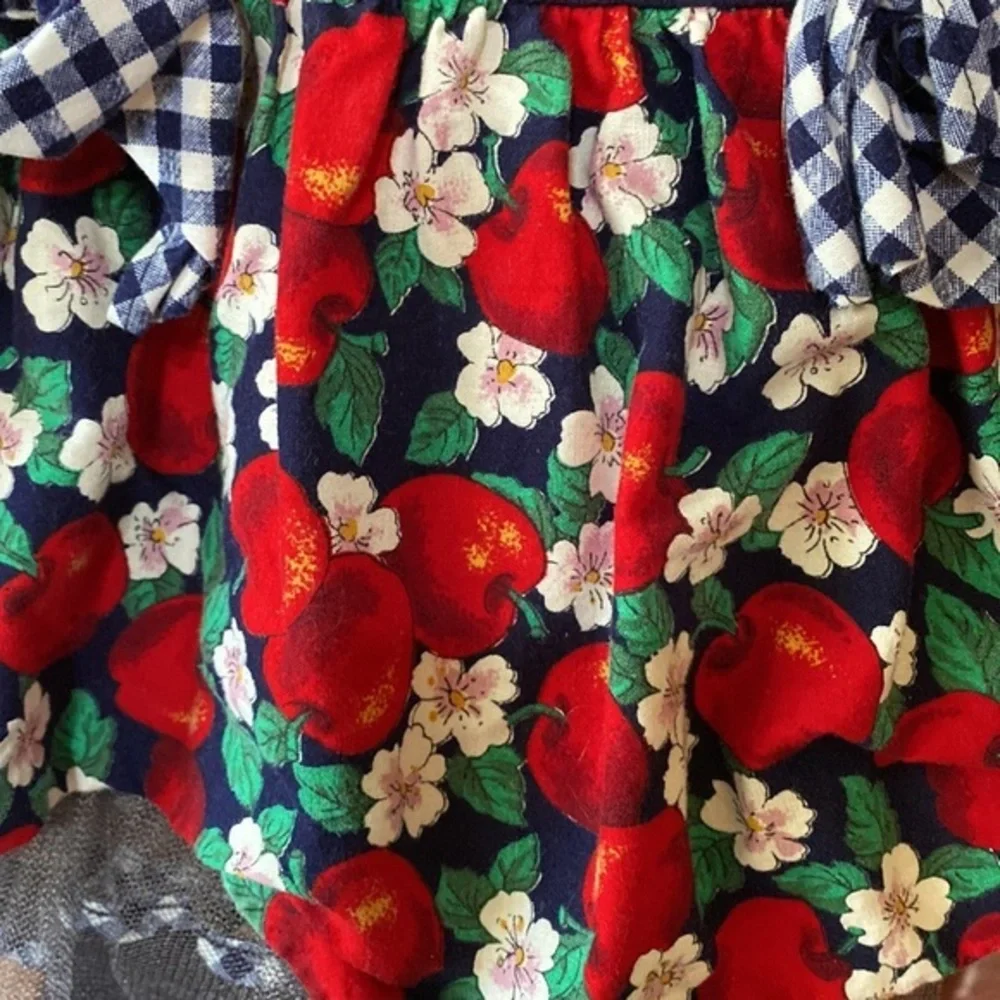 Vintage Bonnie Jean Apple Blossom Ruffle Dress Girls Size 6 Cottagecore